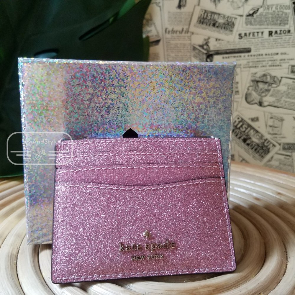 Kate Spade Small Boxed Slim Card Holder Pink Rose - Picture 4 of 11